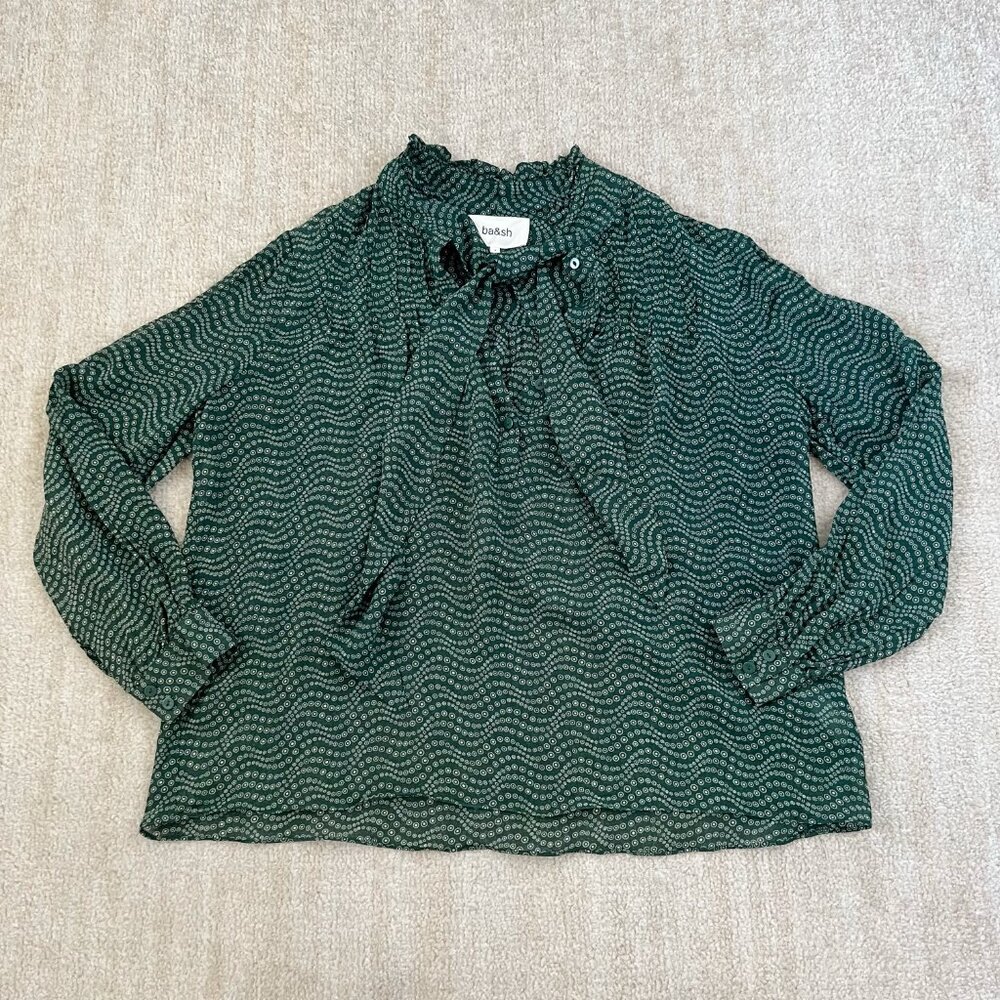 ba&sh Liberty Blouse Top in Emeraude Green 2 / US 6